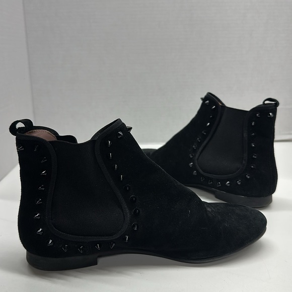 Pretty Ballerinas Boots Ankle Booties Suede Leather Studded Black Size 38 US 8 - Picture 7 of 9